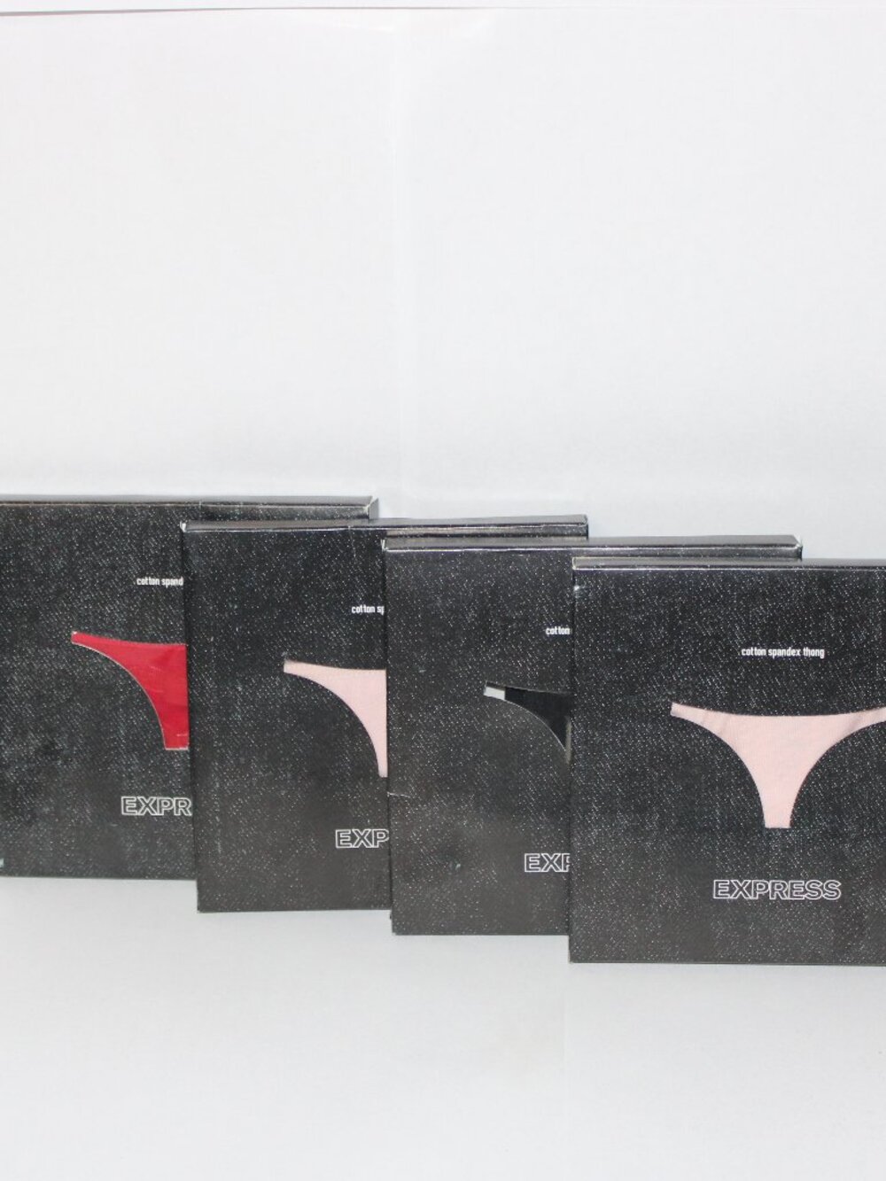 EXPRESS Basic 4-PACK COTTON SPANDEX THONG SIZE "M"